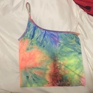 [NWT] SUZETTE | One Shoulder Colorful Tye-Die Tank Top